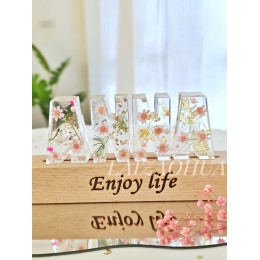 永生花字母膠小夜燈